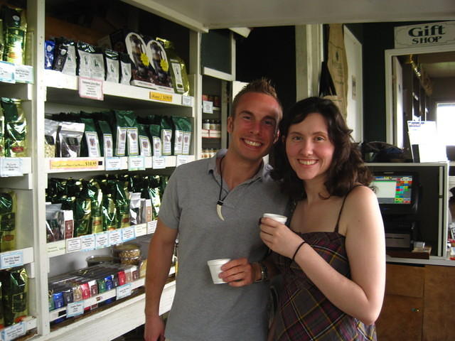 Sampling various 100% Kona coffees