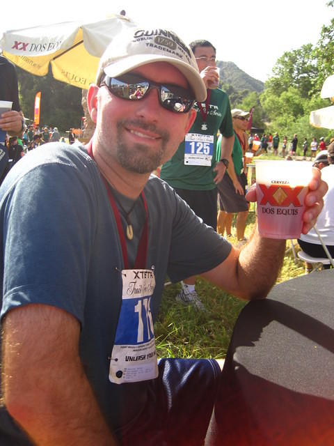 Enjoying the Beer garden after the race.