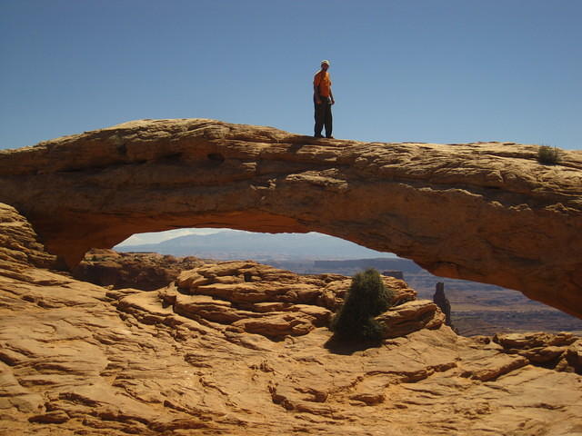 This arch Mickey is standing on has a HUGE drop off the edge.