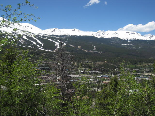 Looking down on the city of Breckenridge