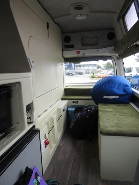The inside of our campervan