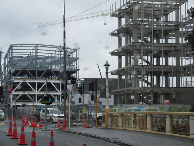 Lots of construction in downtown Christchurch.  They are still recovering from a 7.1 earthquake in 2010 and 6.3 in 2011 which left massive destruction of their downtown area.