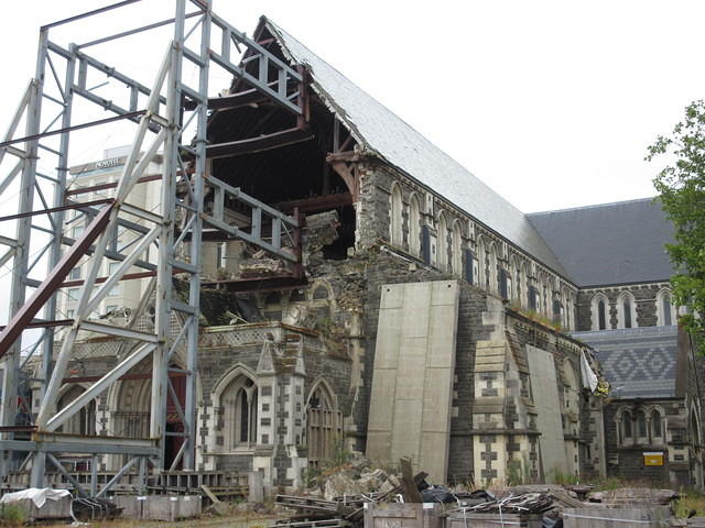 The ChristChurch Cathedral was destroyed in the earthquakes.