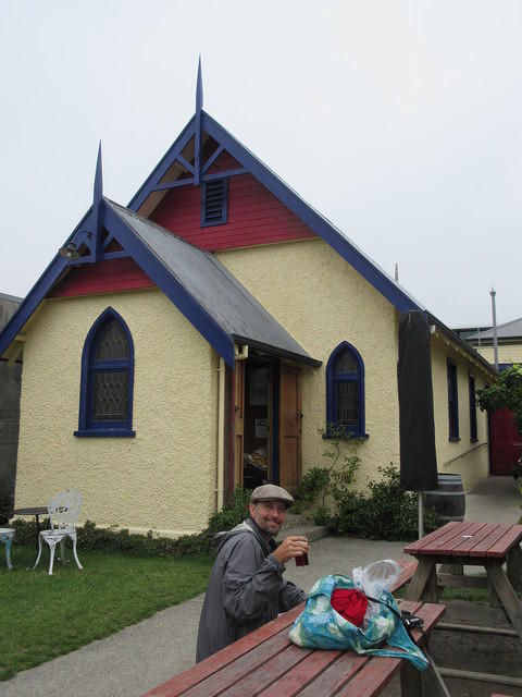 Enjoying various craft beers at a great bar in an old church.  Amen!