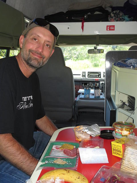 Another yummy lunch of cheese, crackers, and salami.