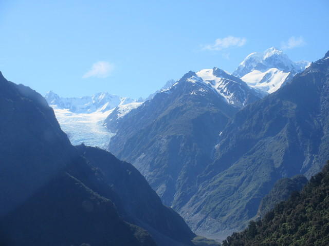 Flying to the glacier.
