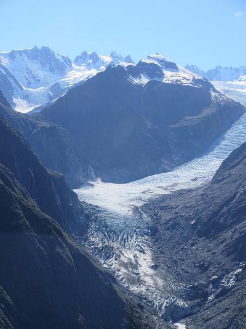 Flying over the glacier