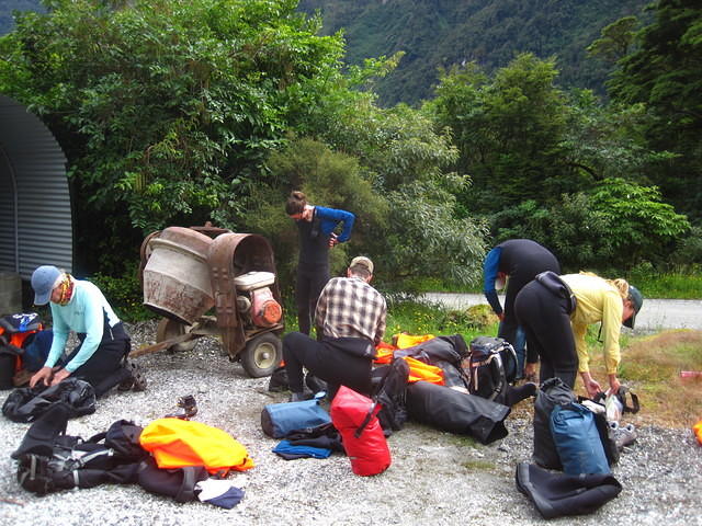 Packing up the gear for the 3 day kayaking trip.