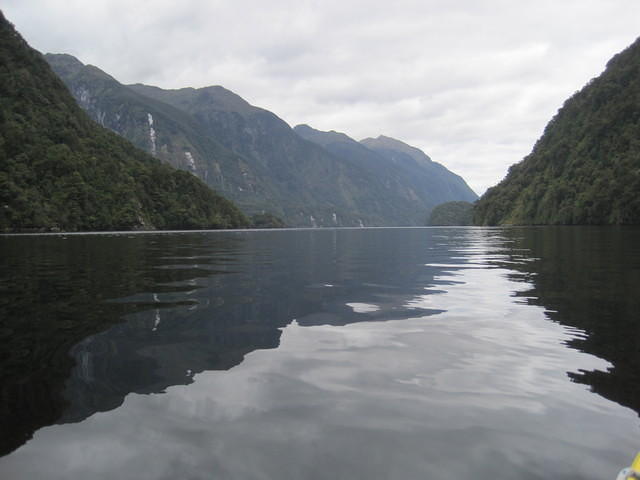 Heading out into Doubtful Sound in the morning.  After 5-6 hours of paddling, we camped along Crooked Arm.