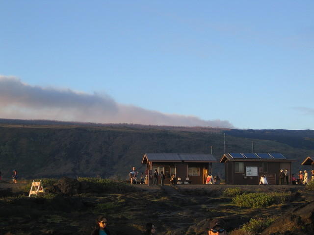 Smoke in the distance from Pu'u O'o