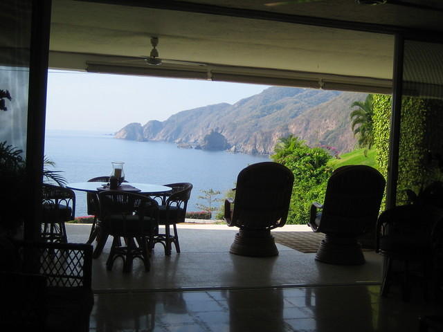 View from the family room towards patio