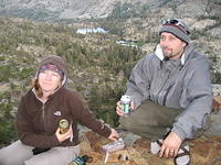 Enjoying a beer at the end of the day