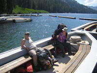 Boat ride across Echo Lake