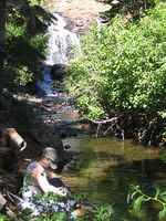 Kim pumping water