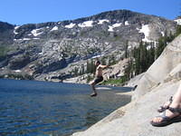 Rock jumping at Dick's Lake