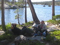 Our campsite by Velma Lake