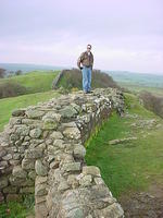 Mickey standing on a wall build around 150 A.D.