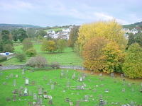 The cemetary at Melrose Abbey is thought to be the burial place of Robert the Bruce's heart