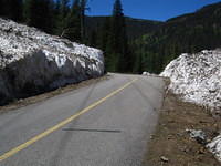 An avalance over a week ago covered the bike trail.