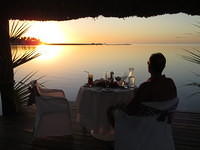 Watching the sunset during dinner