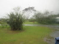 It was pouring rain all night.