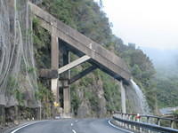 Interesting construction to redirect a waterfall.