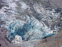 The face of the Fox Glacier is only about 500 meters above sea level.