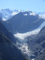 Flying over the glacier