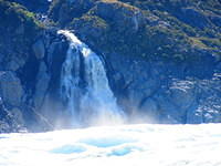 Waterfall beside the glacier