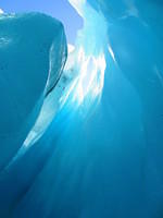 I love the amazing blue colors in the ice.  This is looking up from the caverns below.