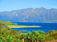 Lake Hawea is a beautiful shade of deep blue.