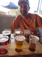 Tasting some Speight's Ale.  Carrie's favorite is the 5 Malt Old Dark.
