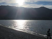 Walking the shore of Wanaka on Christmas Eve.