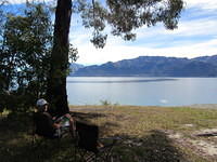 This a great way to spend Christmas Day.  Reading and relaxing by Lake Hawea.