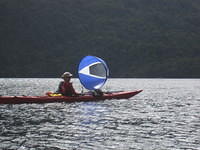 Tara, our guide, using her kayak sail.