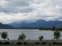 The view from our campsite in Te Anau.  At midnight on New Years Eve, we watched fireworks rain down on this lake.