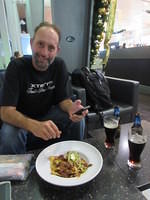 Our last meal in New Zealand and Mickey insists on nachos.  They were good except he hated the sweet chili sauce that Kiwis love to put onto bar snacks.