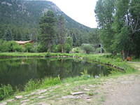 The pond in front of the coffee shop