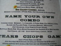 Yum!  We had Elk Medallions, Buffalo Back Ribs, Wild Boar Sausage.  Yum!