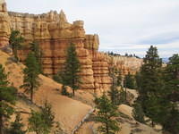The view of hoodoos in Bryce Canyon from our campsite.  Yes, from our campsite!