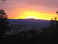 The sun rising over Bryce Canyon