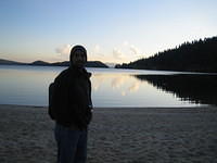 Looking for wildlife at sunset